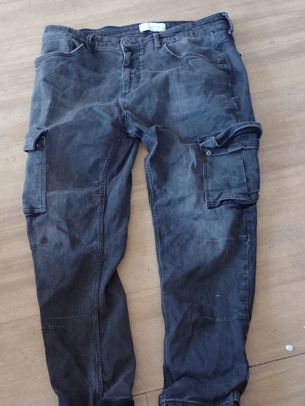 Zara Men's Cargo Pants in Black Wash Size 34